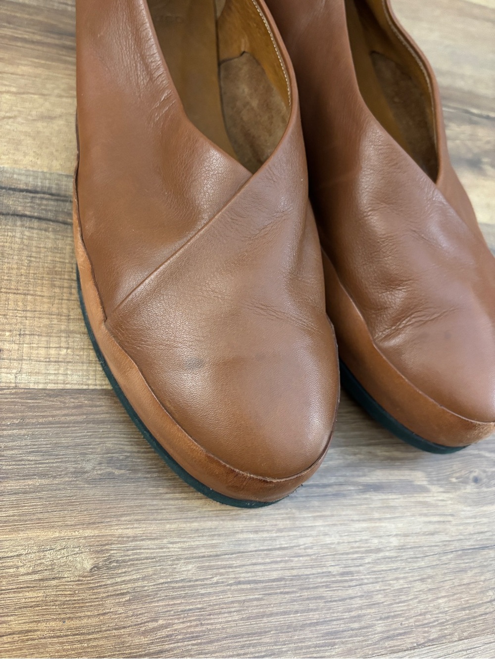 Coclico Gen Flat Leather Slip On Shoes Minimalist Brown Women’s - Picture 8 of 13
